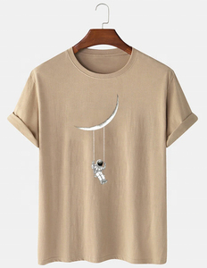 Camiseta de gran tamaño de media manga ligera con estampado de ropa de microfibra informal para hombre con logotipo personalizado profesional 100% algodón - Product Image 2