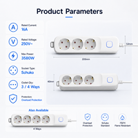 Multiprise professionnelle ZHNL EU OEM/ODM 16A Schuko - Adaptateur électrique à 3/4 prises avec protection contre les surcharges