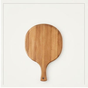 Pala para Pizza Redonda de Madera de Mango con Mango de Madera, Herramienta Sostenible para Pizza - Product Image 1