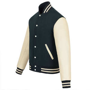 Chaqueta de Béisbol Estilo Bomber para Hombre, Chaqueta de Béisbol de Poliéster con Mangas de Cuero, Chaqueta de Béisbol Extra Grande Personalizada, OEM - Product Image 2