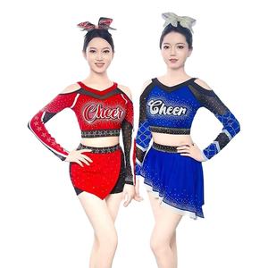 Uniforme de Animadoras Elite Varsity Squad con Cristales Aplicados a Mano, Tela Atlética Transpirable y Pedrería - Product Image 1