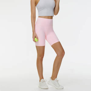 Pantalones cortos de entrenamiento de cintura alta para mujer de alta calidad, pantalones cortos elásticos para correr con control de barriga y bolsillos - Product Image 5