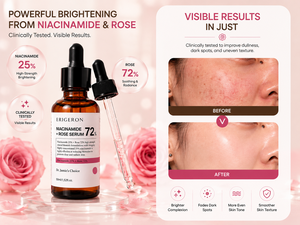 Suero Facial Coreano ERIGERON con Niacinamida al 72% y Agua de Rosas para Antienvejecimiento, Claridad, Luminosidad y Tono Uniforme, 50mL - Product Image 5