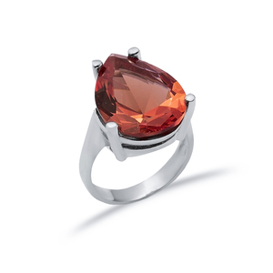 แหวนผู้หญิงดีไซน์หยดน้ำทรงลูกแพร์ ขนาด 15x20 มม. ประดับด้วยพลอยซัลตาไนต์ งานแฮนด์เมดจากตุรกี ขายส่ง เงินแท้ 925 เครื่องประดับคุณภาพสูง - Product Image 3