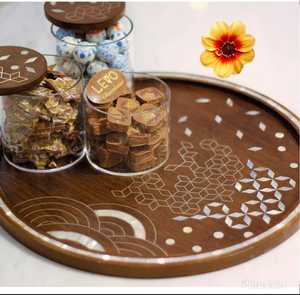 กล่องใส่ขนมช็อกโกแลตอะคริลิคทรงสี่เหลี่ยมหรูหรา ฝาปิดมุกไม้ ภาชนะเก็บอาหารสุดหรูสำหรับเป็นของขวัญสุดเก๋จากอินเดีย - Product Image 1