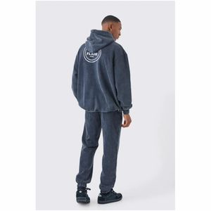 เสื้อมีฮู้ดแบบสวมหัวของผู้ชายผ้าคอตตอนออร์แกนิก100% โอเวอร์ไซส์ลายปักลูกปัดสำหรับฤดูหนาว - Product Image 2