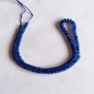 Perles de saphir bleu d'origine birmane de qualité AAA Excellent lustre et belles perles de pierre rondes de couleur unique - Product Image 2