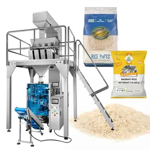 Máquina de embalagem de arroz com reforço, saco de travesseiro vertical totalmente automático, preço de máquina de embalagem de arroz de 1kg 2kg