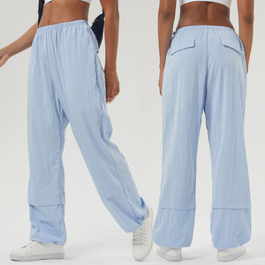 Pantalones deportivos de cintura alta para mujer, transpirables, de cintura media, informales, con bolsillos, para entrenamiento deportivo sostenible al aire libre - Product Image 1