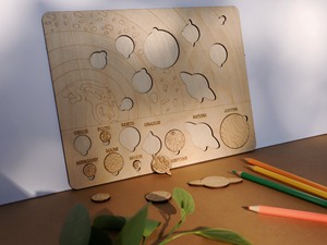 Montessori Solar System <b>Toy</b> Story Board Puzzle Durable Plywood Home Decoration Model Antique Cross-Style Wooden Box Polished - Product Image 5