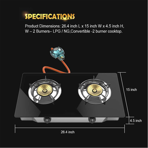 Table <span class=keywords><strong>de</strong></span> <span class=keywords><strong>cuisson</strong></span> intérieure portable au gaz <span class=keywords><strong>propane</strong></span> avec 2 brûleurs et allumage piézoélectrique pour usage domestique et camping <span class=keywords><strong>BBQ</strong></span> - Product Image 2