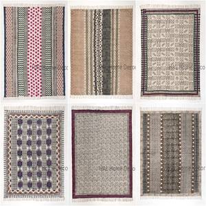 Alfombra de lana India Dhurries tejida a mano, alfombras de algodón decorativas para el suelo hechas a mano, alfombra Dhurrie al por mayor - Product Image 3