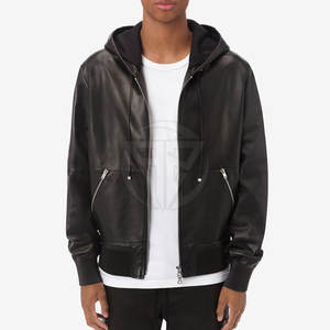 Sudadera con Capucha de Cuero para Hombre, Invierno, Color Sólido, Personalizable, Interior Cálido Forrado, Textura Exterior Elegante, Ecológica, Secado Rápido, Tacto Suave, Duradera - Product Image 3