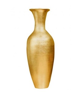 Florero de aluminio fundido de Metal con forma de cilindro, jarrones con acabado dorado brillante de diseño moderno para la decoración de la boda de la oficina en el hogar - Product Image 6