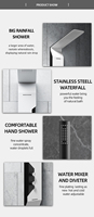 Nouveau Panneau de Douche et de Bain Extérieur Monocommande en Céramique Brossée, en Alliage d'Aluminium Blanc et Noir, pour Piscine - Vente Chaude 2026