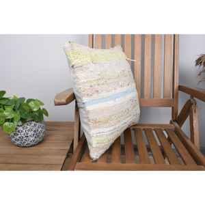 Alfombra Decorativa de Lana Beige de 18x18 Pulgadas, Estilo Kantha, Vintage, Floral, Bordada, Tejida, Antideslizante, Ecológica, Extraíble, Lavable, con Cierre - Product Image 2