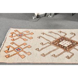 พรมขน2.4x10.5ft สีเบจสีน้ำตาลแบบดั้งเดิมงานเย็บปะแบบตุรกีพรมสี่เหลี่ยมสำหรับห้องนั่งเล่นพรมยางรองข้างเตียง - Product Image 2