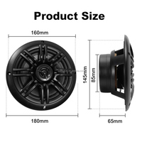 Haut-parleur audio marin noir JMC de 6.5 pouces OEM/ODM dans le bateau Haut-parleurs de bateau étanches IPX4 Haut-parleur stéréo de tour marine