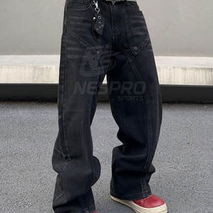 Pantalones vaqueros oscuros de invierno rectos de Color sólido de la mejor calidad, venta al por mayor, hechos a medida para hombres, diseño único, 100% algodón, transpirable, informal - Product Image 4