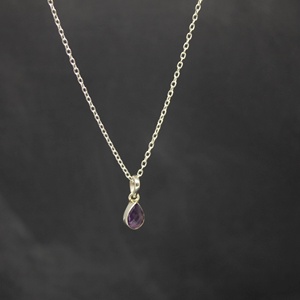 Vente en gros Collier en argent 925 Améthyste violette naturelle Pierre précieuse taille poire Achat en ligne Prix d'usine Fabricants fournisseurs - Product Image 2