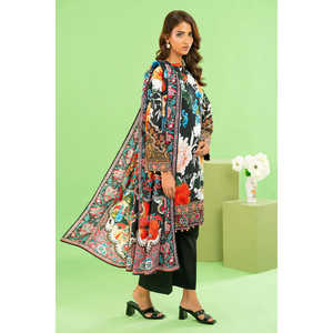Conjunto de Traje de Lino y Algodón Estampado de 3 Piezas para Mujer con Dupatta WNS-52048 - Product Image 1