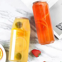 Bouteille transparente TINH DIEU PET pour jus et boissons 250ml/330ml/500ml/650ml avec bouchon à anneau, ouverture facile, impression numérique rapide