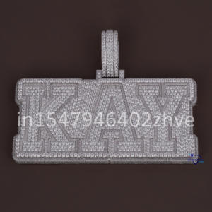 Tendencia 14KT oro blanco alfabético Hip Hop diamante colgante corte laboratorio cultivado diamantes con diseño helado joyería regalo - Product Image 1