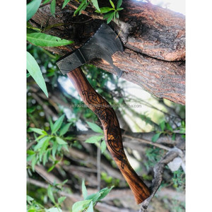 Tomahawks de acero de Damasco de alta calidad, multiusos, para acampar, caza, mango de acero de Damasco plateado, precio de fábrica personalizado, la mayoría - Product Image 1