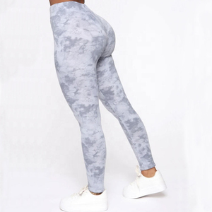 Alta calidad mujeres OEM ODM Rosa Tie-Dye alta cintura Yoga Leggings estiramiento entrenamiento y Fitness correr gimnasio desgaste Pantalones - Product Image 4