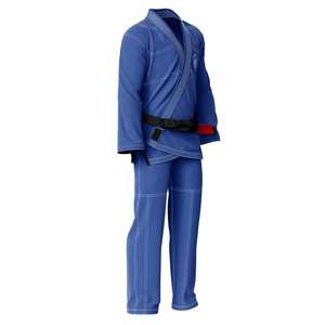 Kimono de Jiu Jitsu Brasileño Azul Rey con Costuras en Contraste Blancas, Tejido Perla de 450GSM, Uniforme de Grappling con Logotipo Personalizado para Equipo - Product Image 4