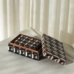 Paniers de boîte en bois rouge rustique seaux et boîtes vente chaude cadeaux et artisanat boîtes en bois panneaux muraux fabriqués en inde - Product Image 5