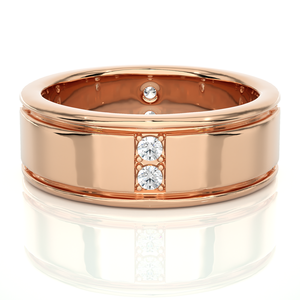 Alliance de mariage en moissanite de 0,50 ct avec sertissage à bisel en or jaune - Product Image 6
