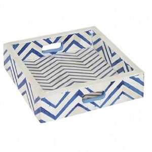 Bandeja de incrustaciones de hueso de inspiración vintage con patrones de diseño floral Bandeja de servicio de incrustaciones de hueso Fiesta de Navidad - Product Image 4