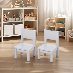 Ensemble de chaises de table montessori grises modernes, décoration rectangulaire de chambre à coucher en bois pour enfants de 1 à 4 ans, ensembles de meubles pour enfants - Product Image 4