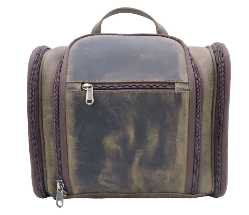 กระเป๋าเดินทางหนังแท้ดีไซน์เนอร์กระเป๋ายูนิเซ็กส์สำหรับเดินทางชุดโกนหนวดหรือเครื่องสำอาง