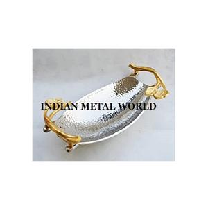 Bandeja de aluminio de tamaño y forma personalizada para restaurante, bandeja de desayuno de plata hecha a mano para proveedor al por mayor - Product Image 5