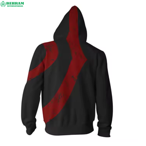 OEM Custom Screen Printed Zipper Hoodies <b>Black</b> <b>Fleece</b>/French Terry Quick Dry Breathable Unisex Heavyweight Casual Winter - Product Image 6