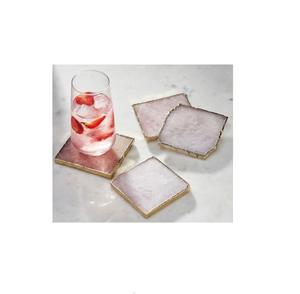 Hot Selling Tableware Accessories Agate <b>Coaster</b> With <b>Gold</b> Electroplated Agate Slice at Wholesale Price with Premium Quality - Product Image 6