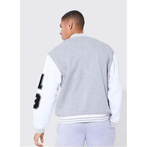 เสื้อแจ็กเก็ตผ้าขนแกะสำหรับผู้ชายเสื้อแจ็กเก็ตสไตล์สตรีทสไตล์ฮิปฮอปโอเวอร์ไซส์ทรงหลวมงานเย็บปะผ้ากำมะหยี่ปักด้านหน้า - Product Image 2