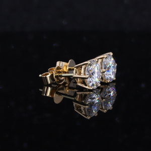 สินค้ามาใหม่ต่างหูเม็ดกลมเพชรสำหรับปลูกในห้องปฏิบัติการสีเหลืองทองขนาด6.5มม. ดีไซน์ล่าสุดราคาไม่แพง - Product Image 2