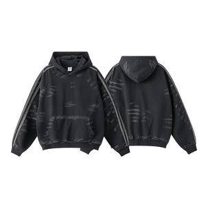 Sweat à capuche surdimensionné décontracté en coton personnalisé avec impression de logo pour unisexe en tissu 400gsm Sweat à capuche pour homme vintage - Product Image 2