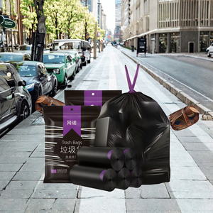 Kangle Custom Size Black Drawstring Garbage Bag Trash Bag Heavy Duty Rubbish Bag Heavy Duty Leak Proof Household <b>Kitchen</b> Trash - Product Image 6