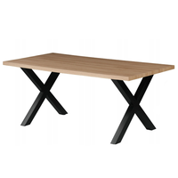 Vente en gros de meubles de chambre en placage pour la maison ou l'hôtel Ensemble de table à manger design moderne avec dessus en MDF et pieds en métal