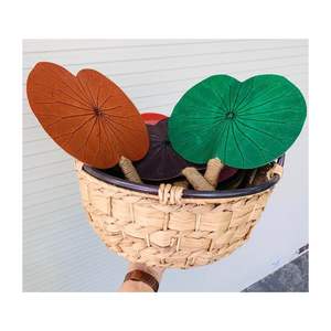 Top Deal Lotus Leaf Handfan Crafts Handfan Nuevo accesorio Vintage Concept Durable Flexible Ecológico - Product Image 1