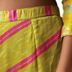 Abito Sharara Kurta stampato verde con Gotta Patti lavoro Dupatta per feste di ricevimento di nozze - Product Image 5