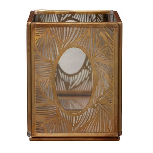 Soporte de luz en <span class=keywords><strong>T</strong></span> para decoración navideña de forma cuadrada, Color dorado, hecho de <span class=keywords><strong>material</strong></span> de alta calidad con tamaños de 3x3x3,5 pulgadas - Product Image 1