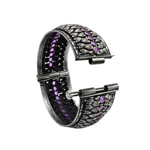 Elegant Look 925 Sterling Oxidized Silver Natural Ruby Gemstone Round Shape Ethnic Bangle for Woman <b>Girls</b> Handmade Jewelry India - Product Image 4