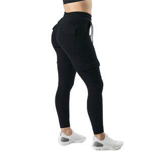 กางเกงวอร์มทรงหลวมพิเศษของผู้หญิง,กางเกงวิ่งเอวสูงมีกระเป๋าหูรูดปรับแต่งได้ - Product Image 5