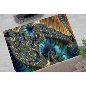 Abstract Fractal <b>Rug</b>: Modern Art Pattern, Machine Washable, Printed <b>Rug</b>,<b>Chenille</b> <b>Rug</b> - Product Image 3