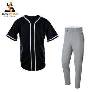 Maillot de baseball/softball à col en V fabriqué en usine, 100% polyester, séchage rapide, évacuation de l'humidité, logo personnalisé, étiquette privée, couleurs personnalisées - Product Image 1